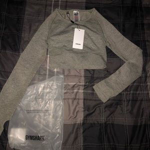 NWT gymshark seamless long sleeve crop top
